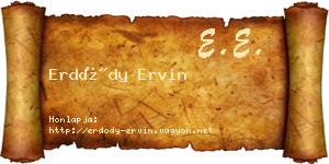 Erdődy Ervin névjegykártya